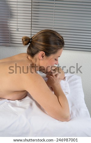 beautiful spa woman lying on the couch