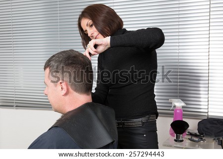 Man at the Hair salon situation - hair dresser salon