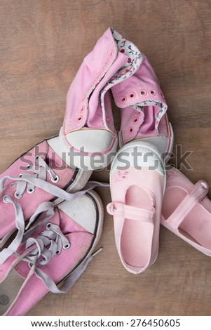 Women, girls, mother and daughter shoes , family concept
