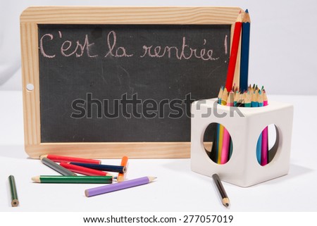 Back to School written in French on blackboard
