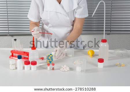 Science medical laboratory, chemistry experiment science at laboratory
