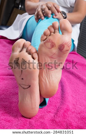 Happy and funny couple summer feet