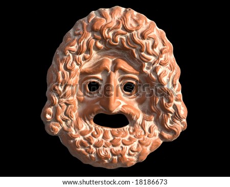 Mask used from actors on greek ancient tragedy performances
