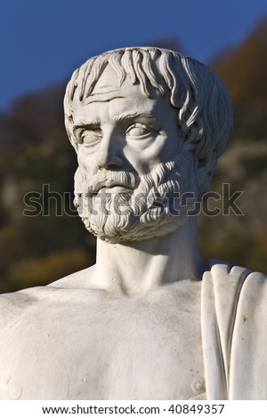 Aristotle statue located at Stageira of Greece (birthplace of the philosopher)
