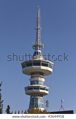 Modern communication tower located at Thessaloniki city in Greece