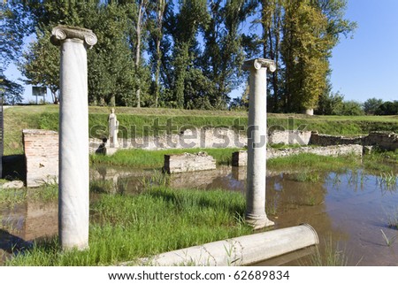 Archaeological site of ancient Dion of Katerini city in north Greece Temple of Isis