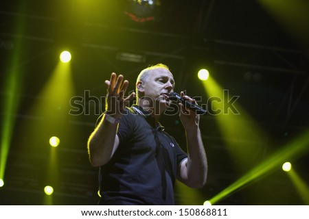 BUDAPEST, HUNGARY - AUGUST 8: Singer Greg Graffin, band Bad religion, performs on Sziget festival on August 8, 2013 in Budapest, Hungary.