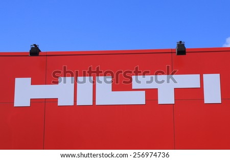 MELBOURNE AUSTRALIA - MARCH 1, 2015: Hilti. Hilti is a Liechtenstein-based company that develops, manufactures, and markets products for the construction, building maintenance, and mining industries.