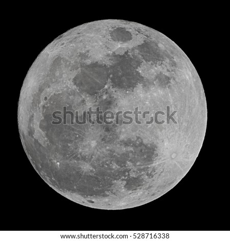Full moon on a black  background.