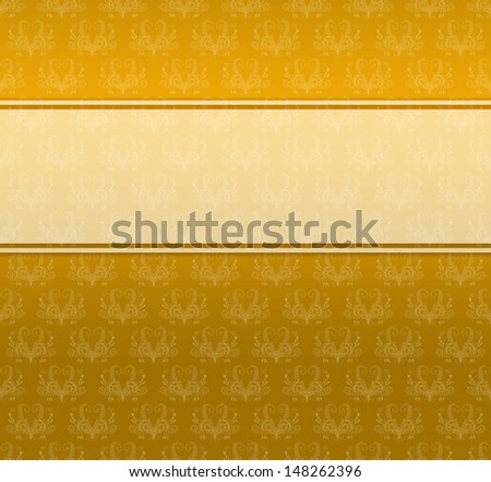Golden background and a strip of labeling