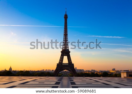 Eiffel Tower Picture Display on The Eiffel Tower In Paris  Seen From The Trocadero Stock Photo