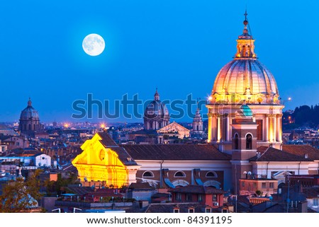 Rome Skyline Night