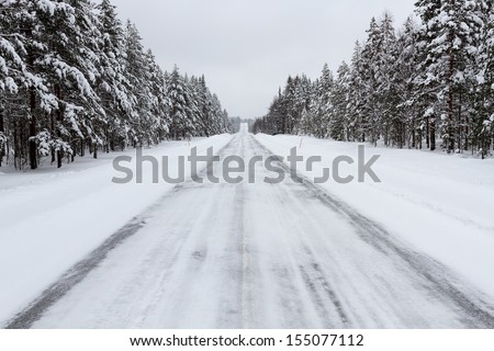 Road Covered With Snow