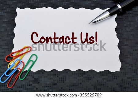 Contact Us Icon with pen and paper pins
