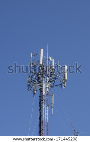 The mobile base Station,Radio Relay Link with blue sky