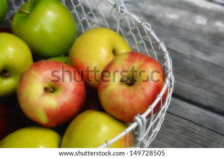 Fall Apples in Wire Basket