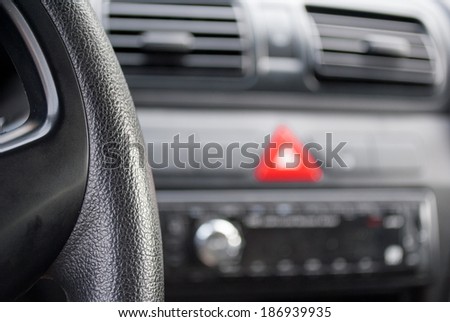 Interior of car with car stereo and dashboard