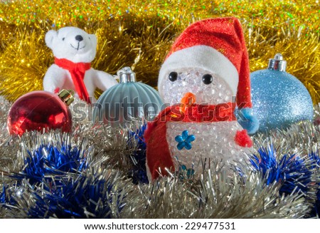 polar bear and snowman, two classics of the Christmas holidays
