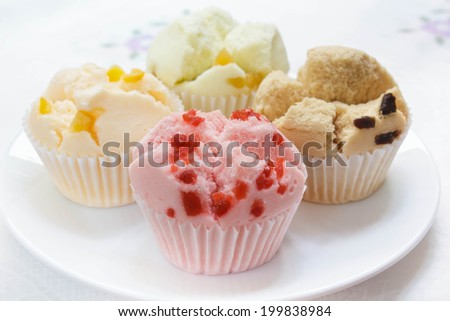 muffin cup cake or cotton-wool cake, dessert thailand.