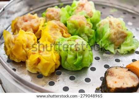chinese food appetizer, mixed dim sum in the feast.
