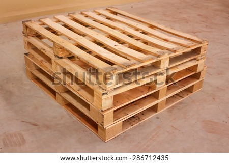 wooden shipping pallet in standard dimensions, wooden pallet.