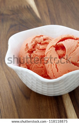 real gourmet mandarin ice cream, not made with mashed potatoes or shortening and meets all the regulations regarding using real dairy products to advertise dairy.