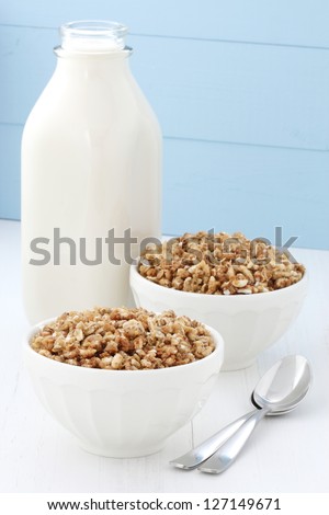 Delicious and healthy crunchy oats cereal, popular around the world, and often eaten in combination with yogurt or milk.