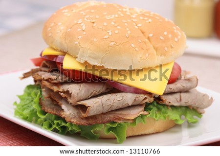 perfect and delicious  gourmet  lamb sandwich