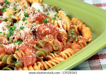 rainbow rotelli pasta with tomatoes sauce perfect healthy and delicious