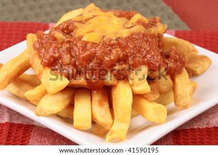 Perfect and delicious chili fries with exquisite prime products
