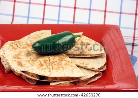 Fresh hot perfectly made mexican quesadilla delicious international food
