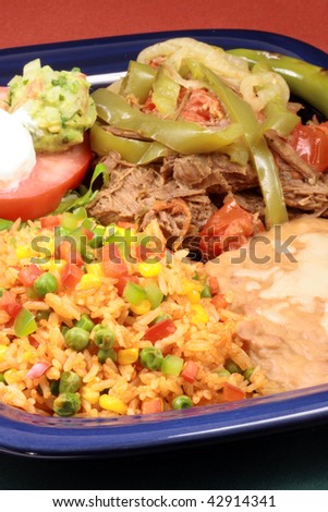 perfectly made mexican  beef  delicious aromatic slow down cooked  with hot  and sweet peppers