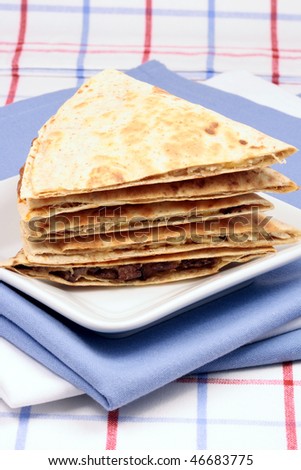 Fresh hot perfectly made mexican quesadilla delicious international food