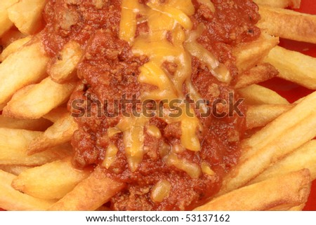 Perfect and delicious chili fries with exquisite prime products