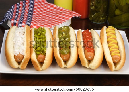 hot dogs on a nice table setting rich textures colors and flavors