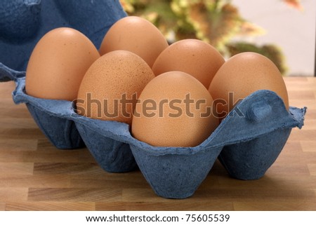 box of brown organic raw eggs, one of the most eated and used food or ingredient