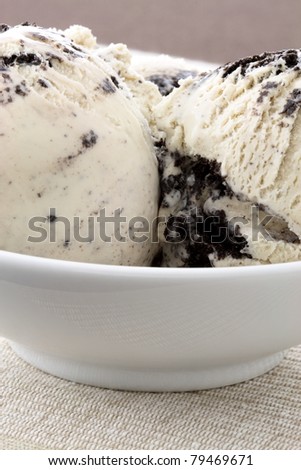 real cookies and cream ice cream, not made with mashed potatoes or shortening and meets all the regulations regarding using real dairy products to advertise dairy. Shallow dof