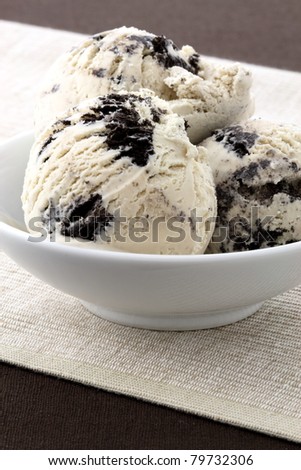 real cookies and cream ice cream, not made with mashed potatoes or shortening and meets all the regulations regarding using real dairy products to advertise dairy. Shallow dof