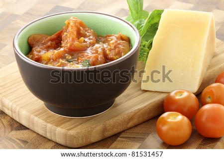 fresh and delicious rustic tomato sauce and parmesan cheese, used in many italian recipes.