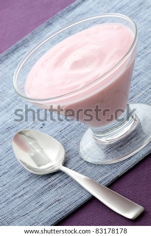 fresh and delicious creamy yogurt, healthy smooth snack, perfect at any time.