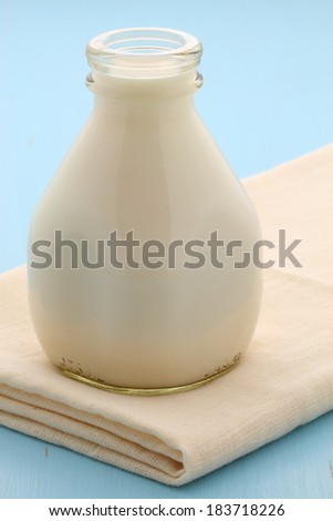 Delicious fresh soy milk, on vintage styling.