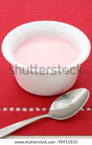 fresh and delicious creamy strawberry yogurt a healthy, nutritious and smooth snack
