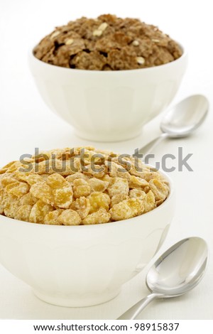 delicious and healthy frosted with sugar corn flakes and bran flakes, served in a beautiful French Cafe au Lait Bowl