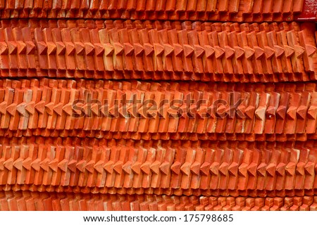 roof tile stack of thai temple in thailand