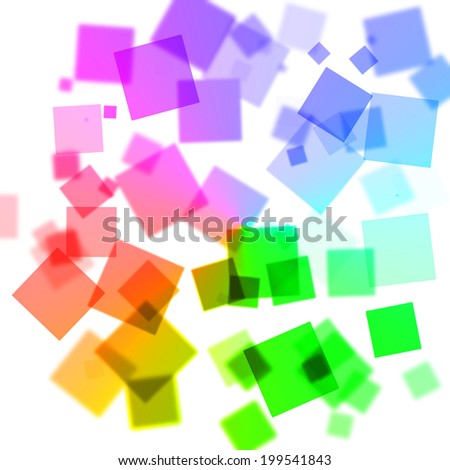 design of abstract colorful square  bokeh on white background