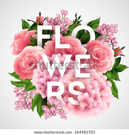 Stylish vector poster with beautiful flowers EPS 10 Stylish vector poster with beautiful flowers EPS 10