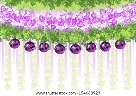 Christmas Festival Decoration pretty pink Magnificent christmas decoration with designer hearts and christmas balls in pink trend colors