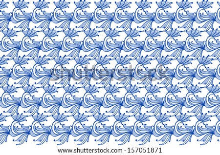 Doodle pattern blue fantasy for Your design work A pattern created from original doodle art for backgrounds and more