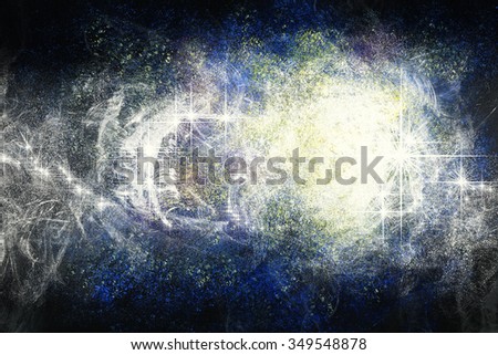 Fantasy starry sky nebula painting with digital adaptions/Stargazers delight/Light shining birth of stars