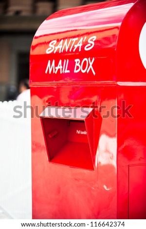 Red Santa\'s mail box ready for wishes